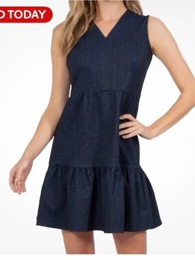 Jude Connally Annabelle Stretch Knit Denim Tiered Dress